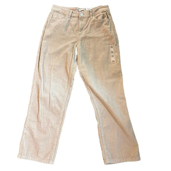 SO Juniors 15, Waist 32 High Rise Straight Beige Corduroy Pants NWT - Picture 1 of 3